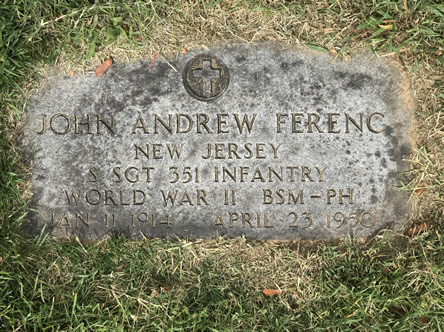John Andrew Ferenc Grave Marker